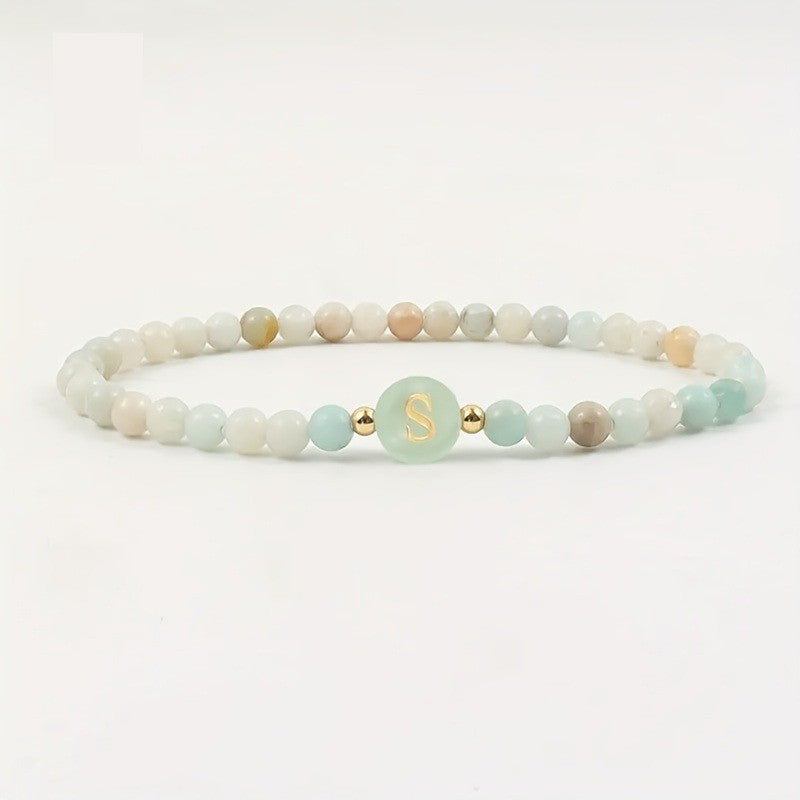 Pastel Stone Initial Bracelet