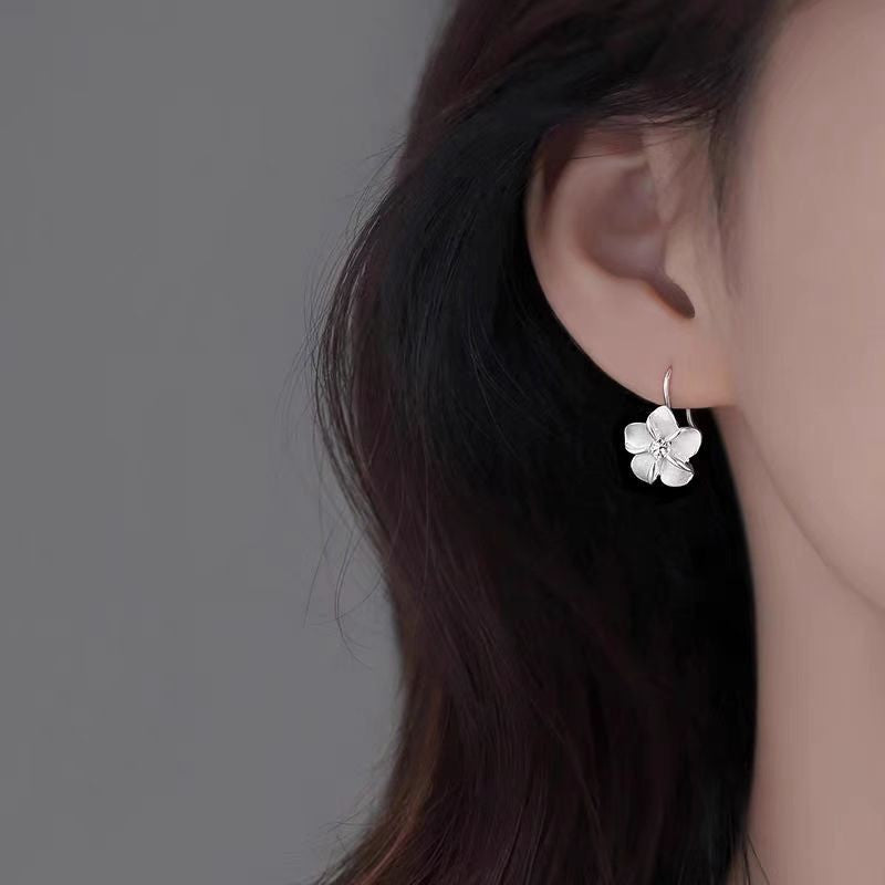 Crystal Center Flower Drop Earrings