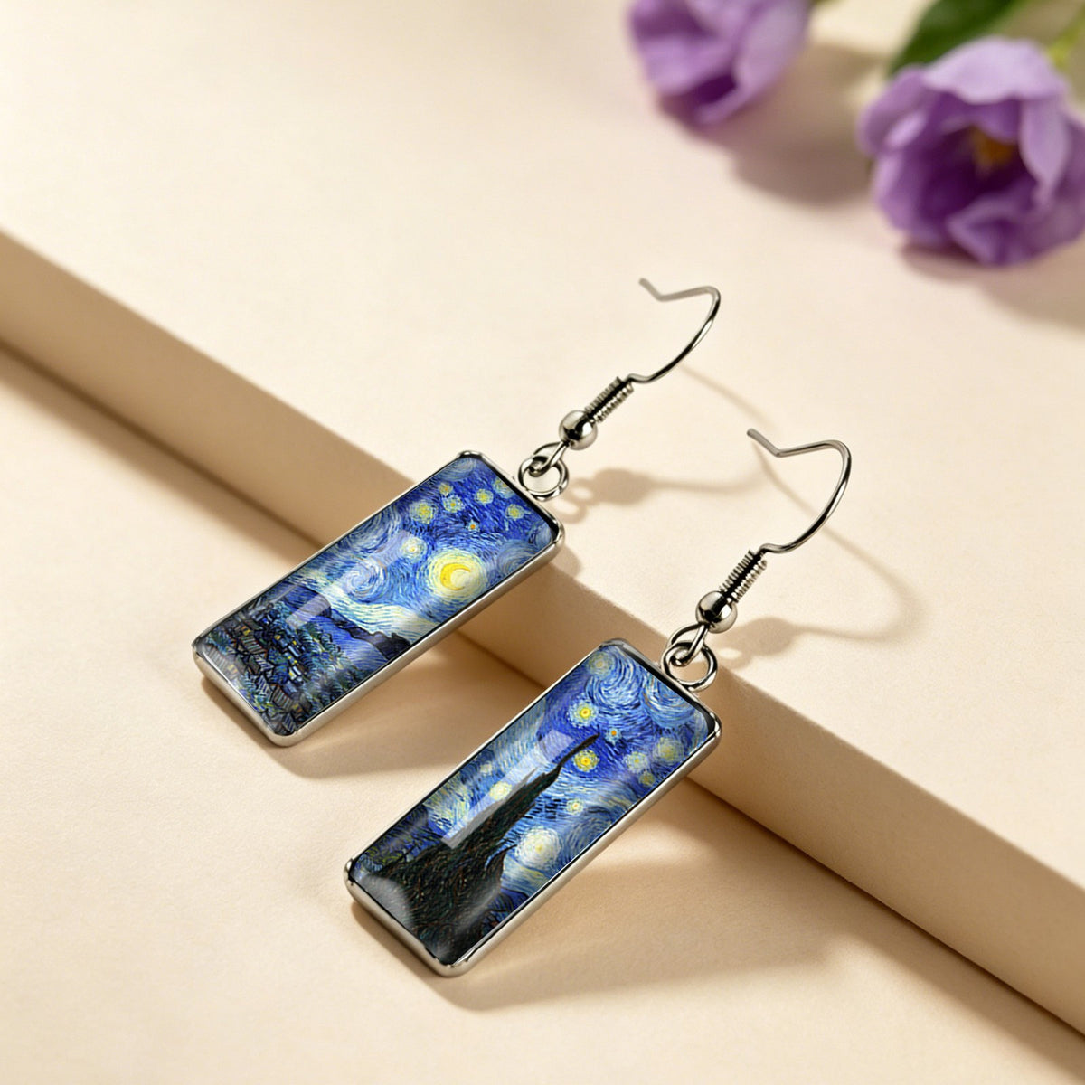 Starry Night Rectangular Earrings