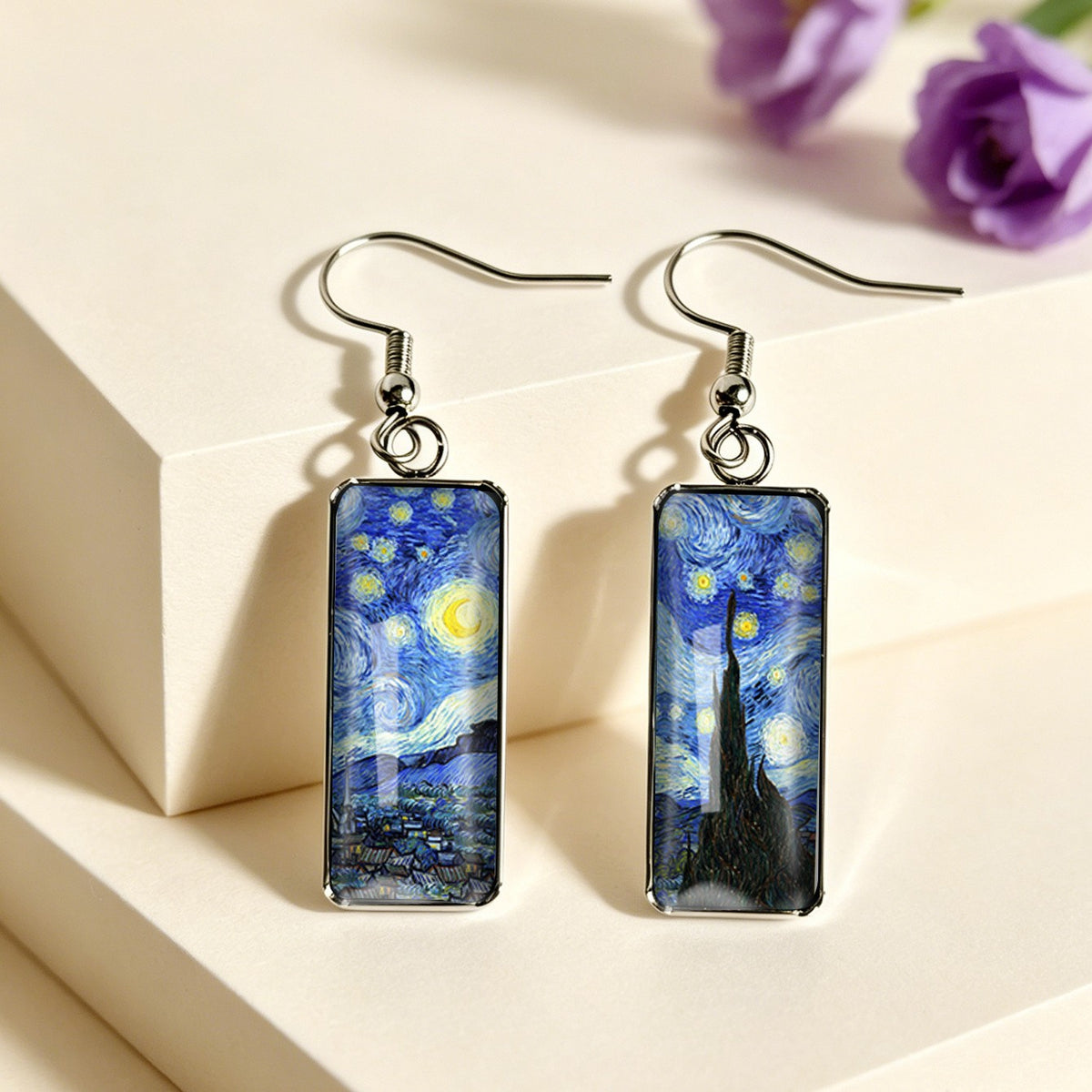 Starry Night Rectangular Earrings