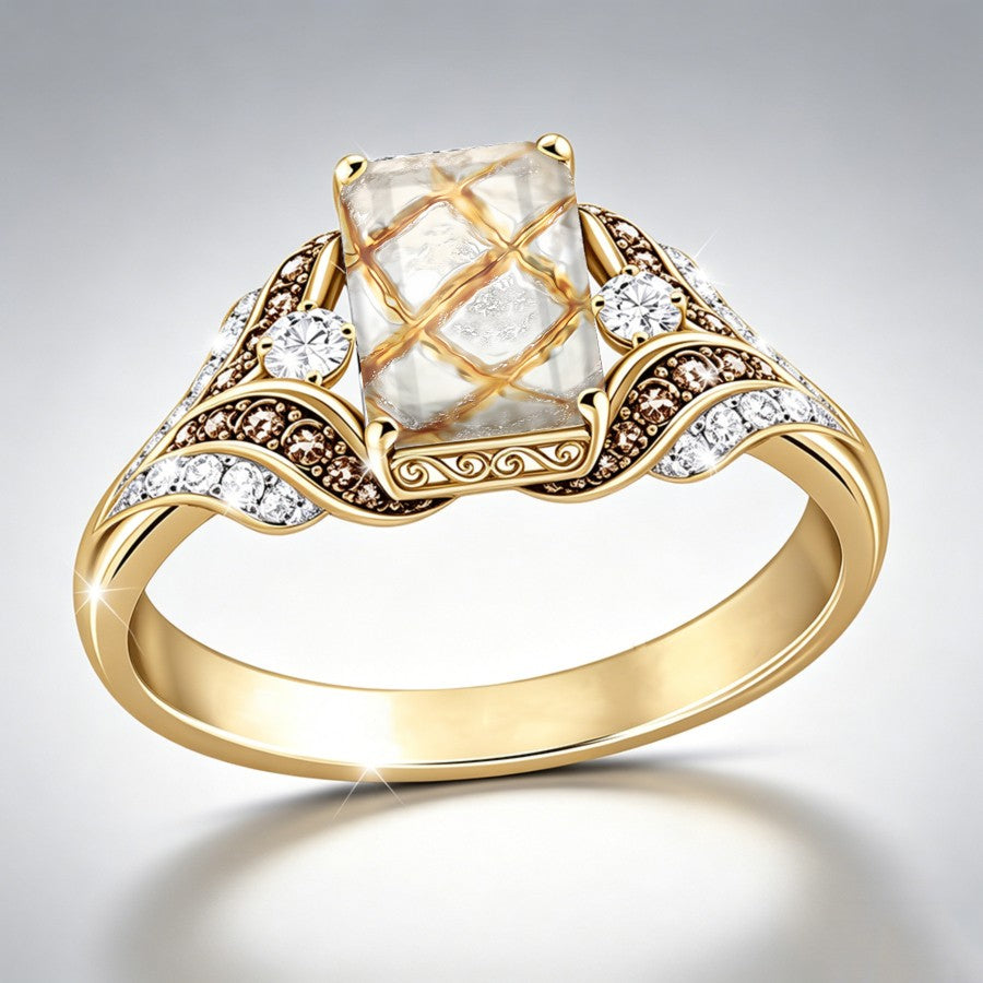 Square Grid Pattern Ring