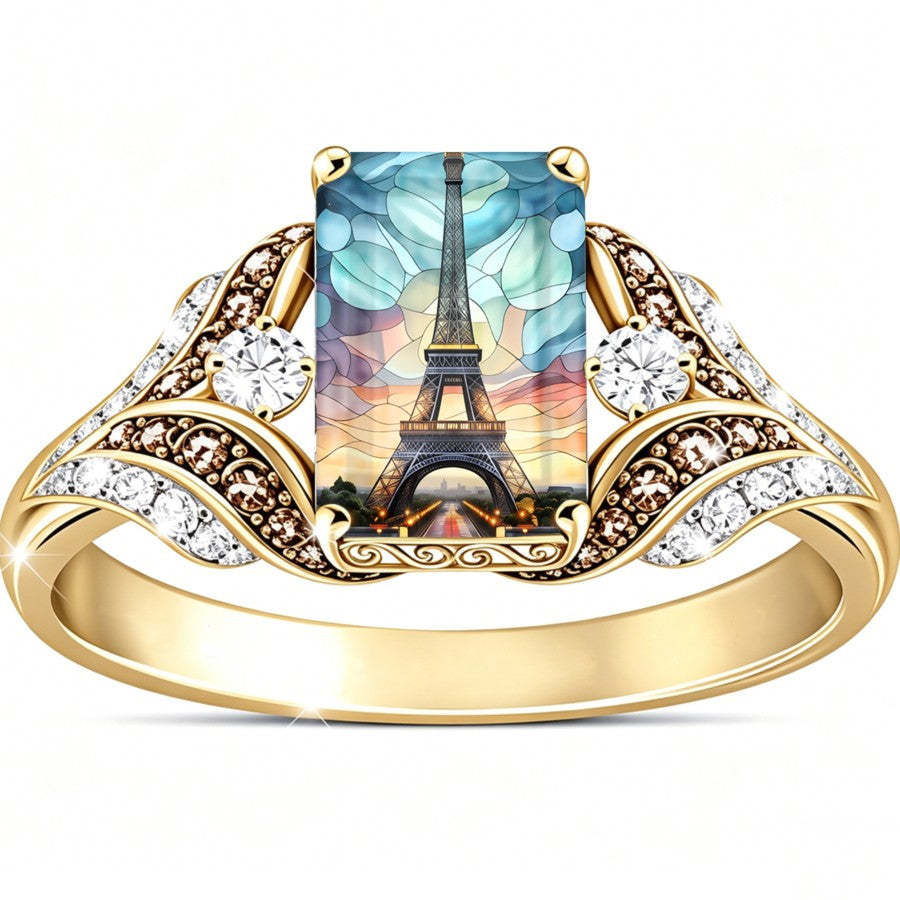 Stained Glass Eiffel Tower Ring