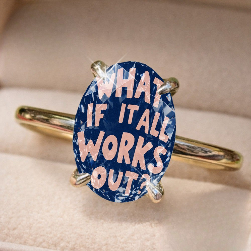 Blue Oval Affirmation Ring