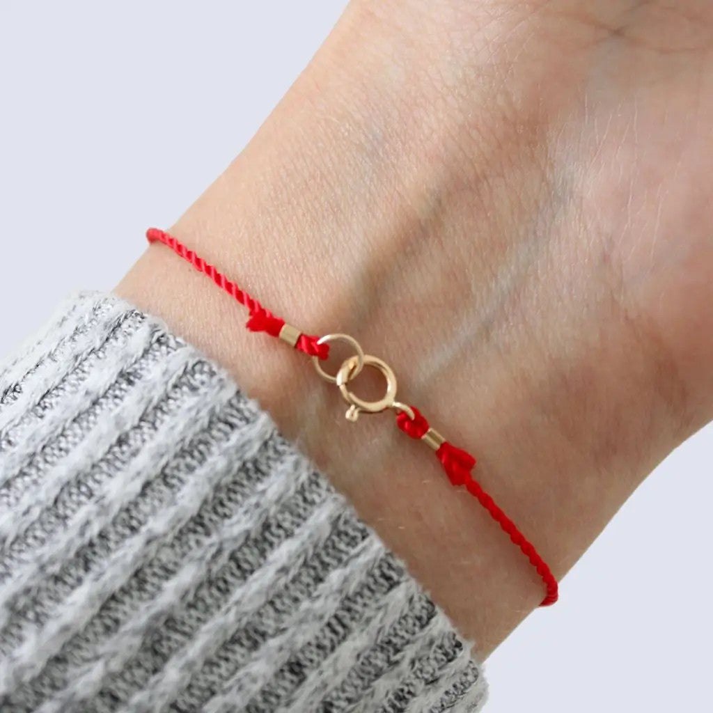 Red Rope Interlocking Hoop Bracelet