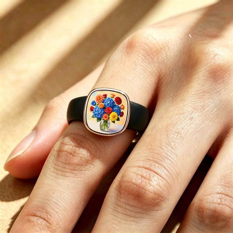 Floral Bouquet Square Ring
