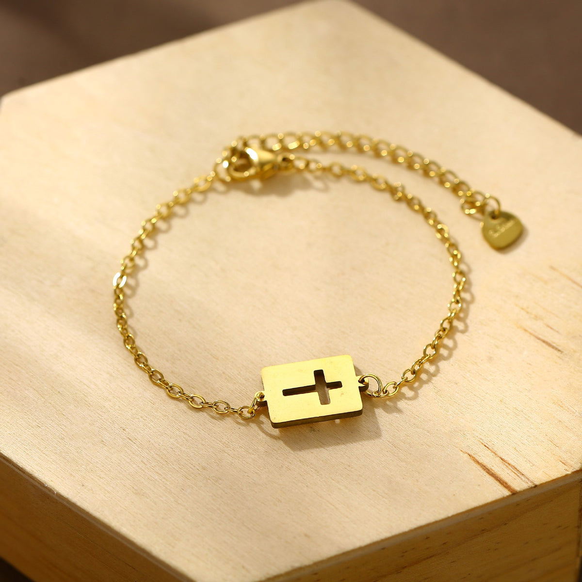 Square Cutout Cross Bracelet
