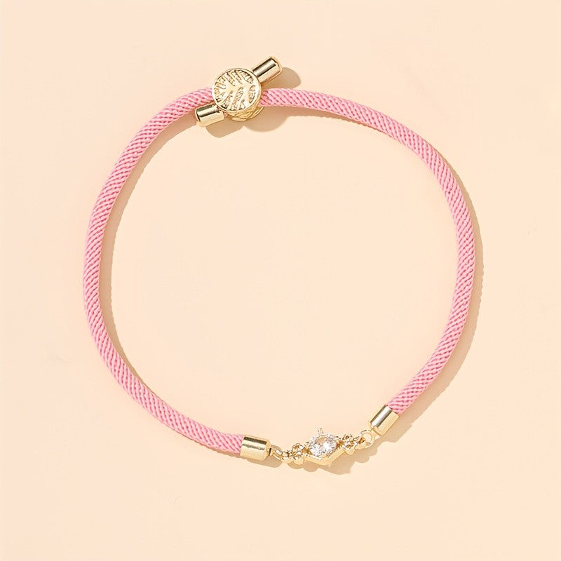 Crystal Accent Rope Bracelet