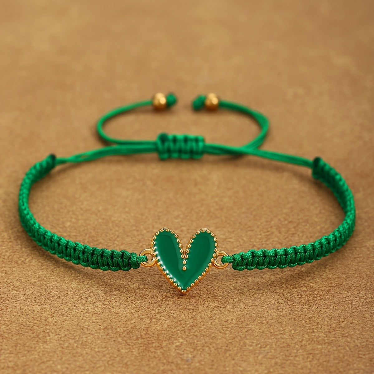 Enamel Heart Braided Bracelet