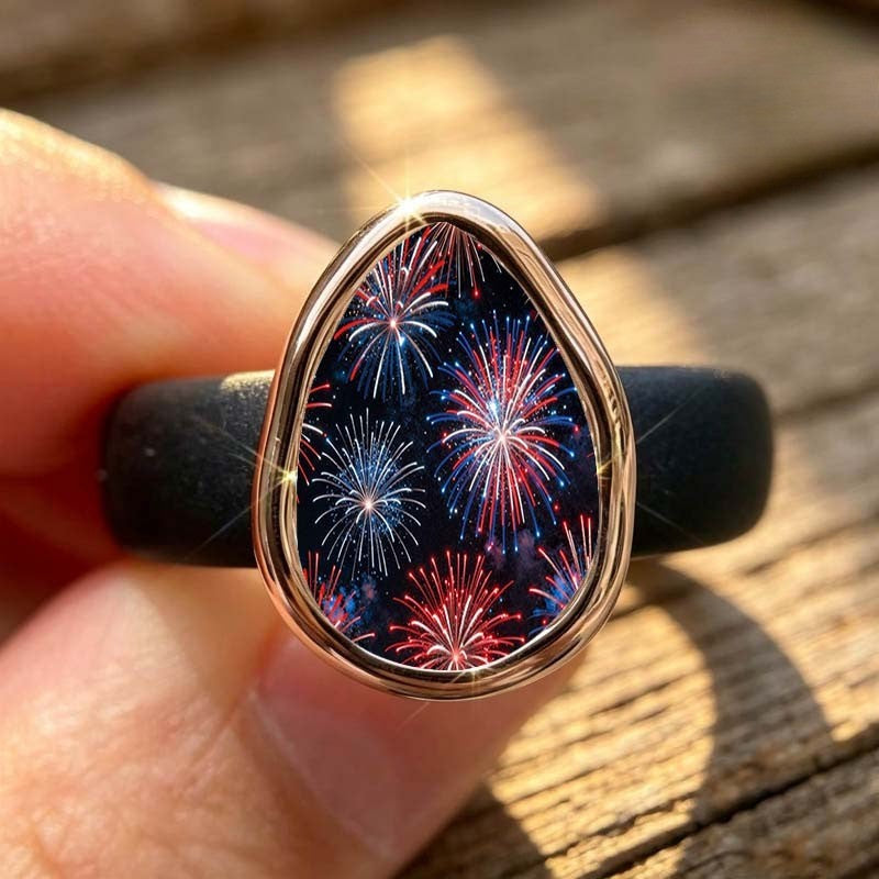 Fireworks Teardrop Statement Ring