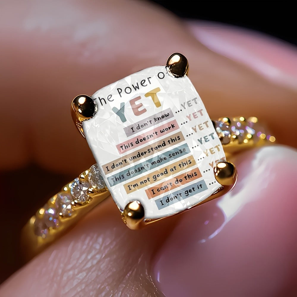 Motivational Quote Square Ring