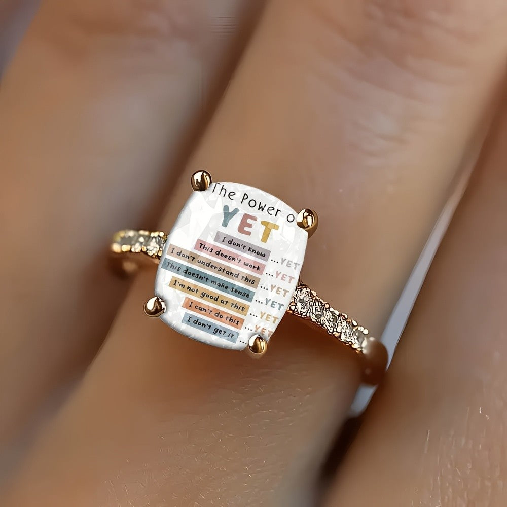 Motivational Quote Square Ring