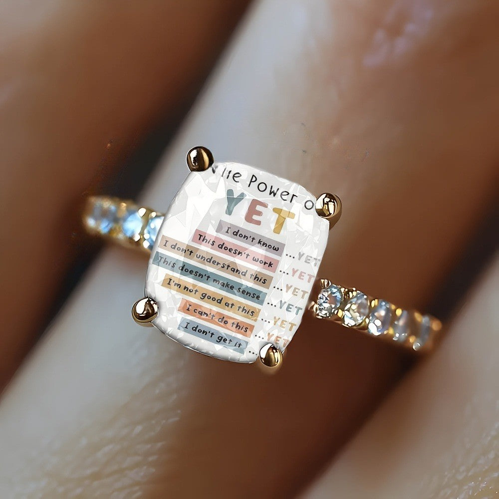 Motivational Quote Square Ring