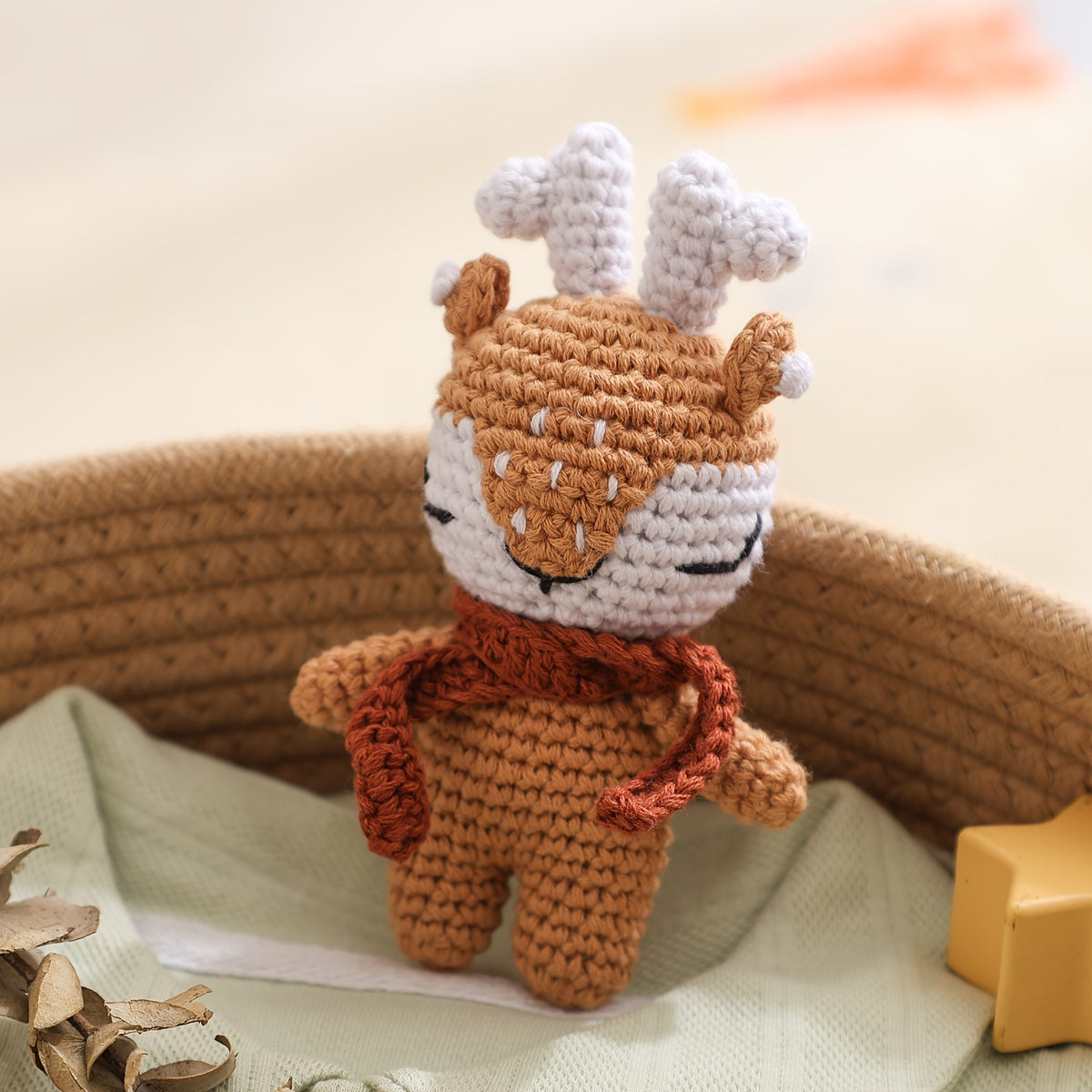 Handmade Crochet Reindeer Doll