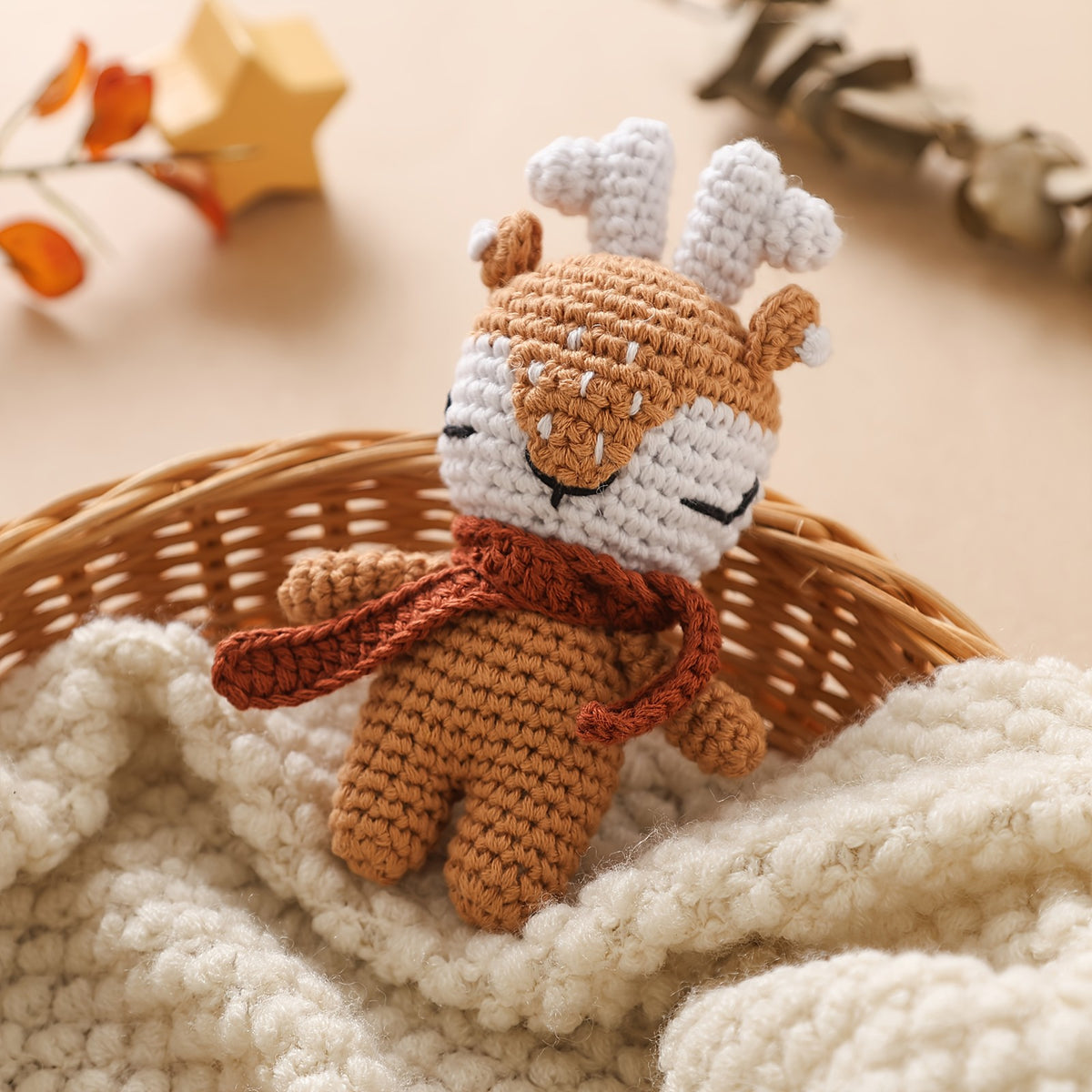 Handmade Crochet Reindeer Doll