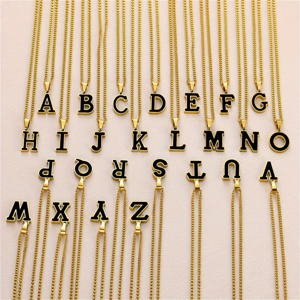 Bold Block Letter Initial Necklace