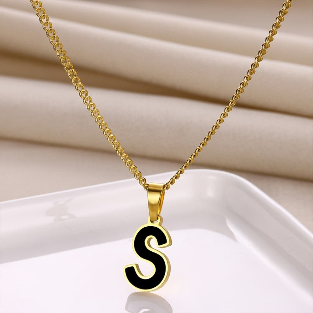 Bold Block Letter Initial Necklace
