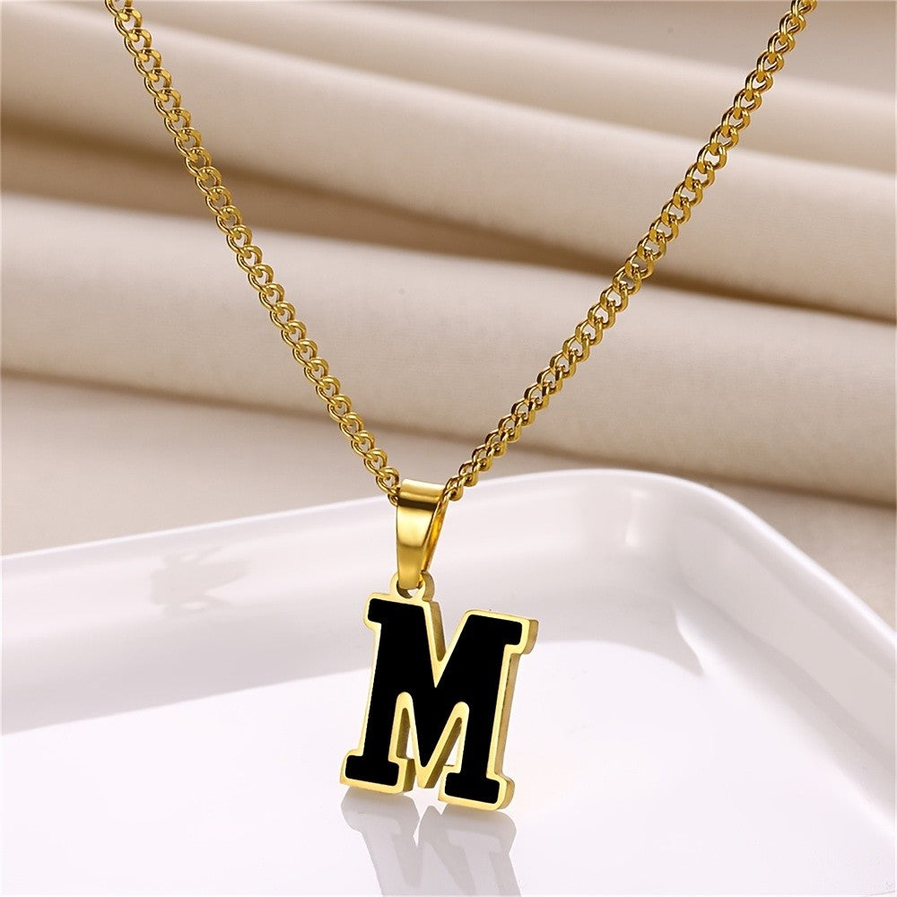 Bold Block Letter Initial Necklace