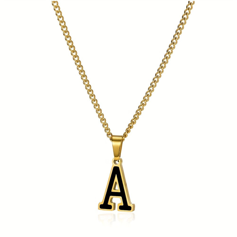 Bold Block Letter Initial Necklace