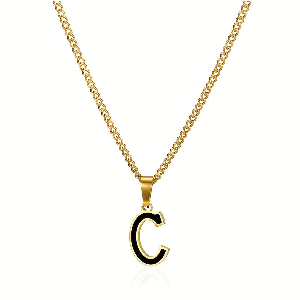 Bold Block Letter Initial Necklace