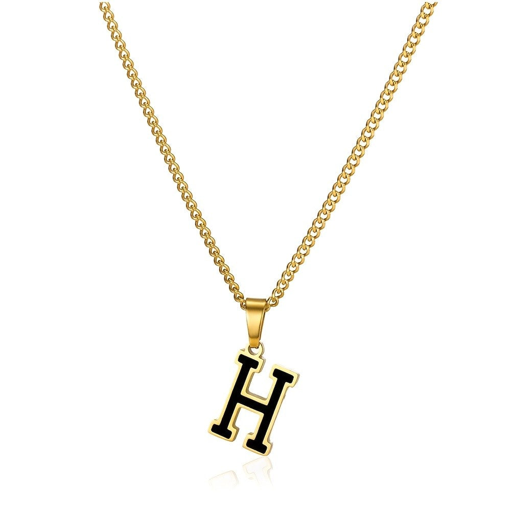 Bold Block Letter Initial Necklace