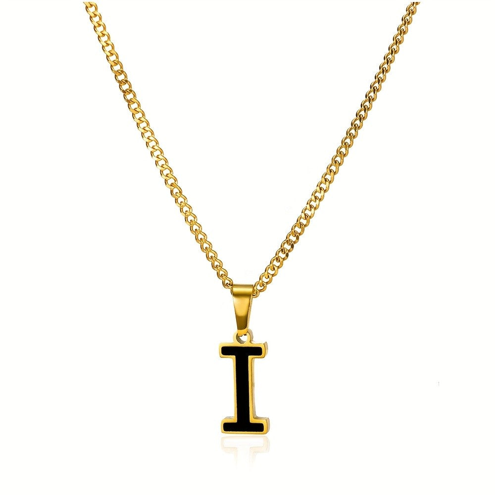 Bold Block Letter Initial Necklace