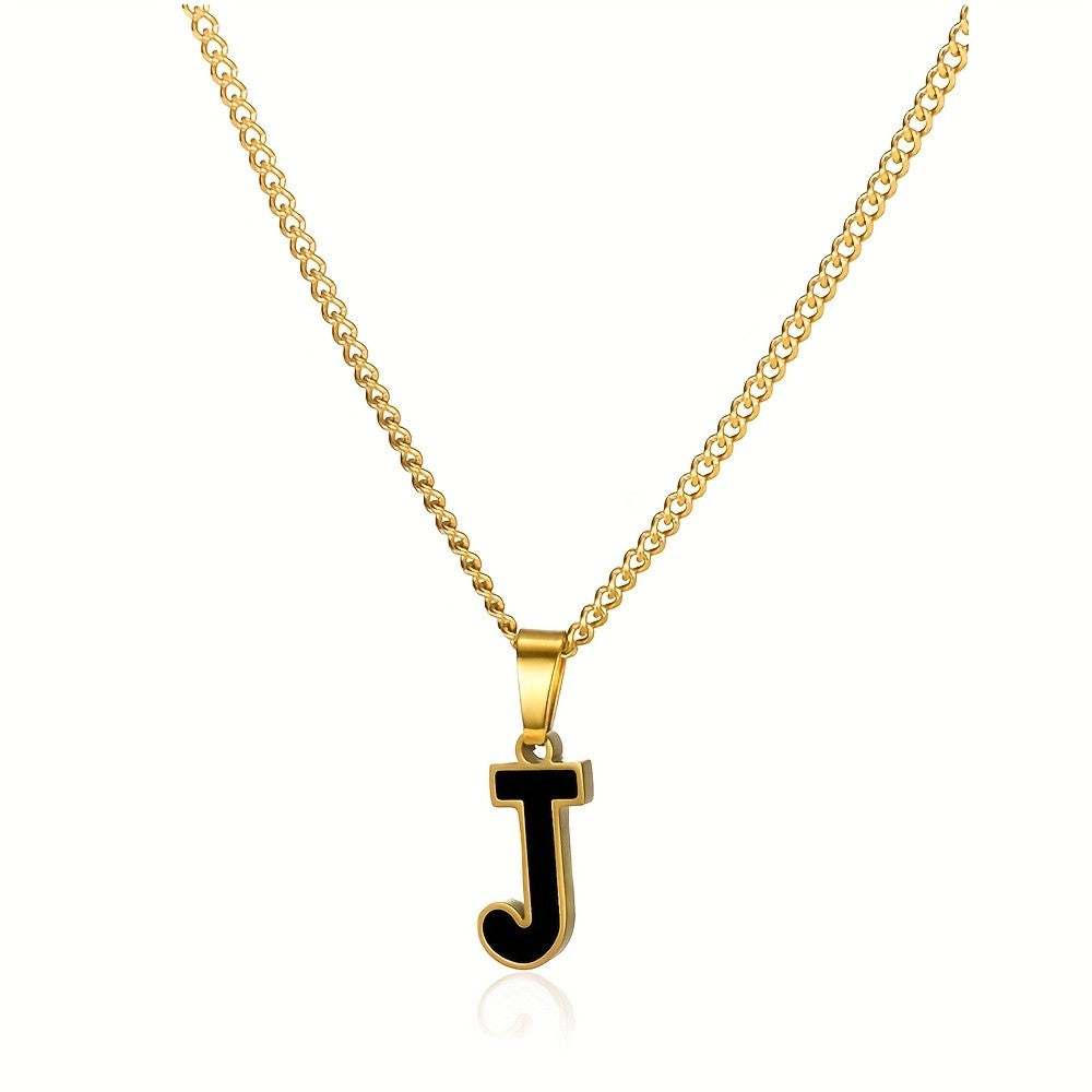 Bold Block Letter Initial Necklace