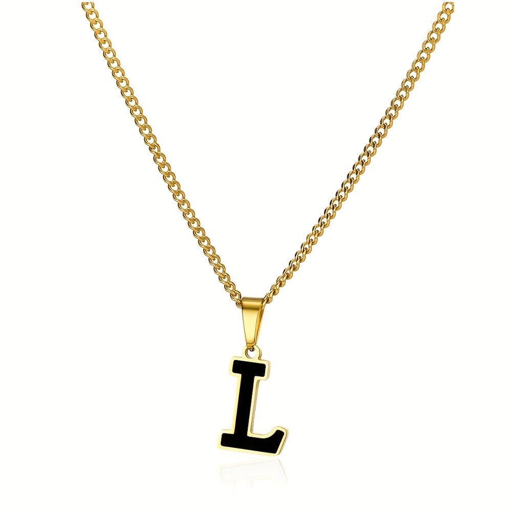 Bold Block Letter Initial Necklace