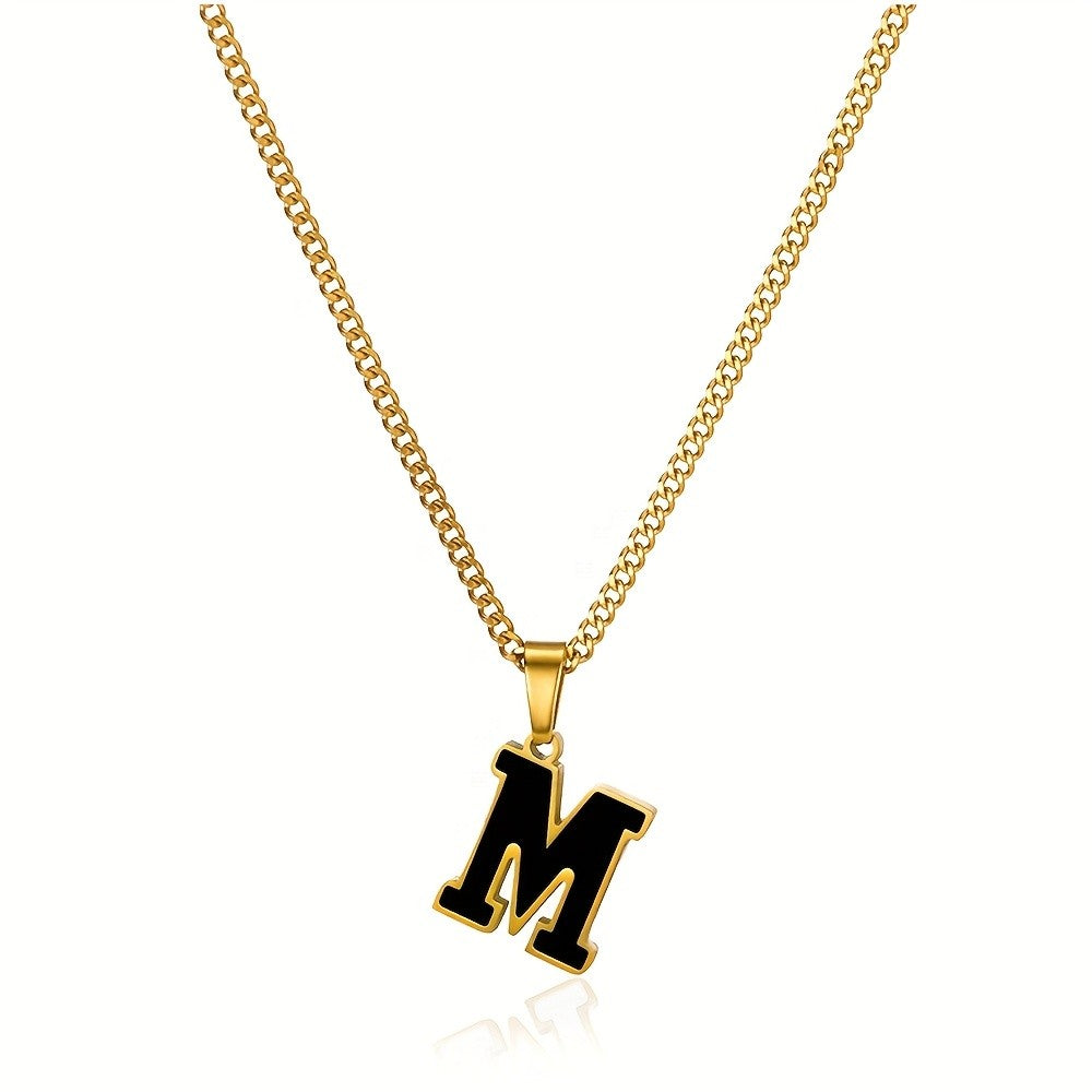 Bold Block Letter Initial Necklace