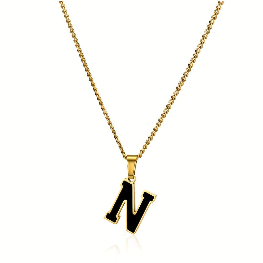 Bold Block Letter Initial Necklace