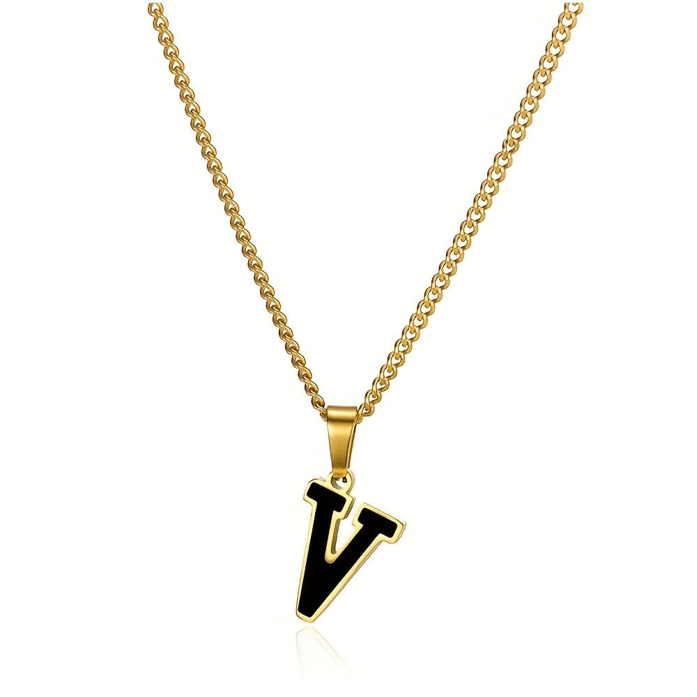 Bold Block Letter Initial Necklace
