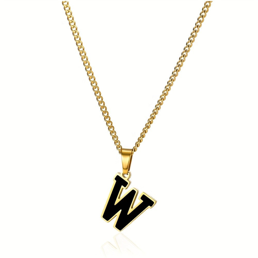 Bold Block Letter Initial Necklace