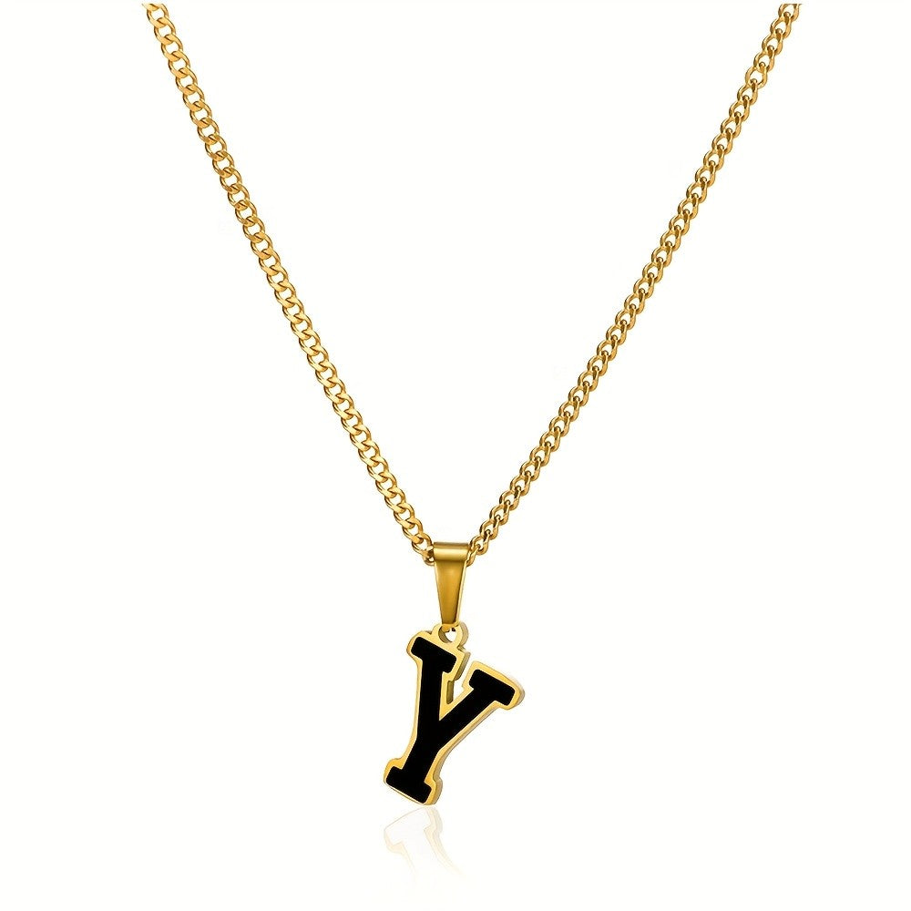 Bold Block Letter Initial Necklace