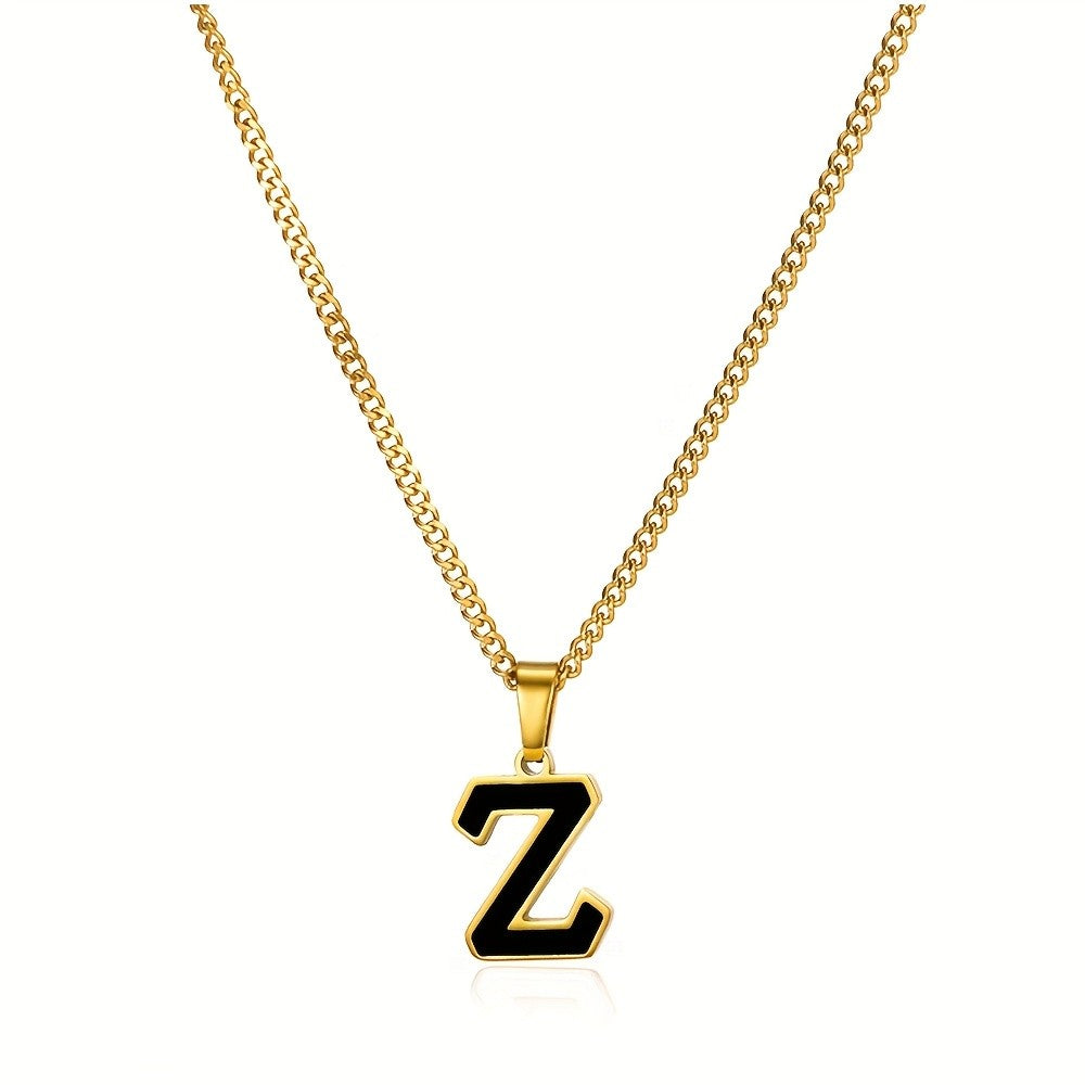 Bold Block Letter Initial Necklace