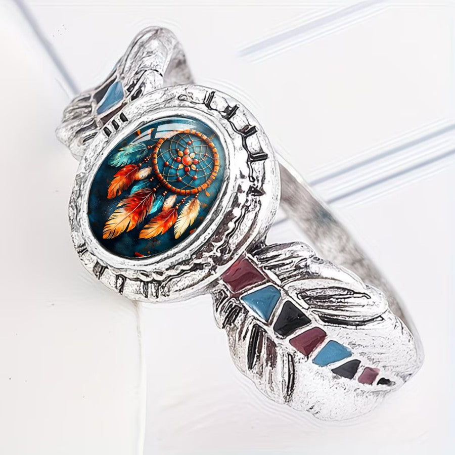 Dreamcatcher Oval Statement Ring