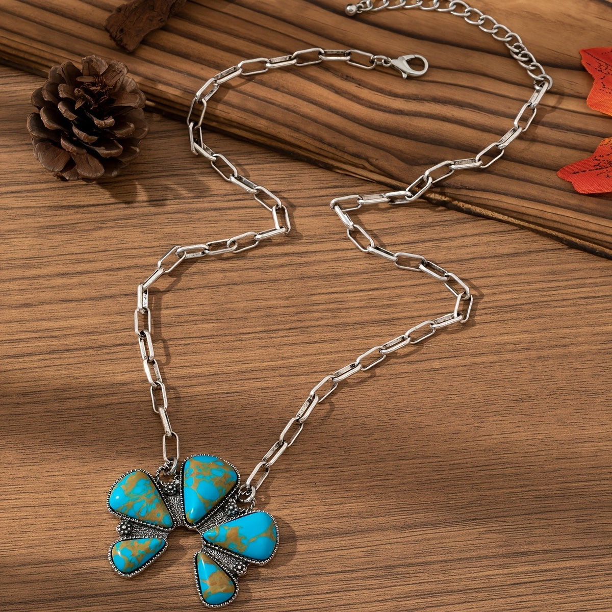 Turquoise Petal Cluster Pendant