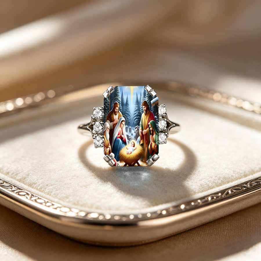 Nativity Scene Statement Ring