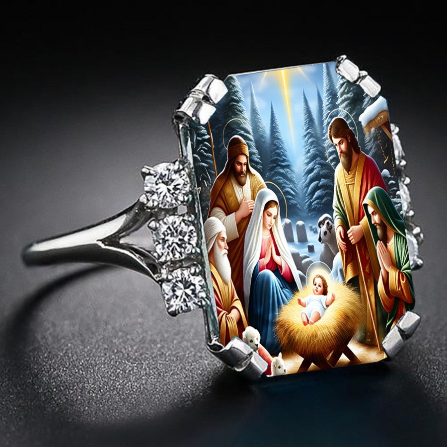 Nativity Scene Statement Ring