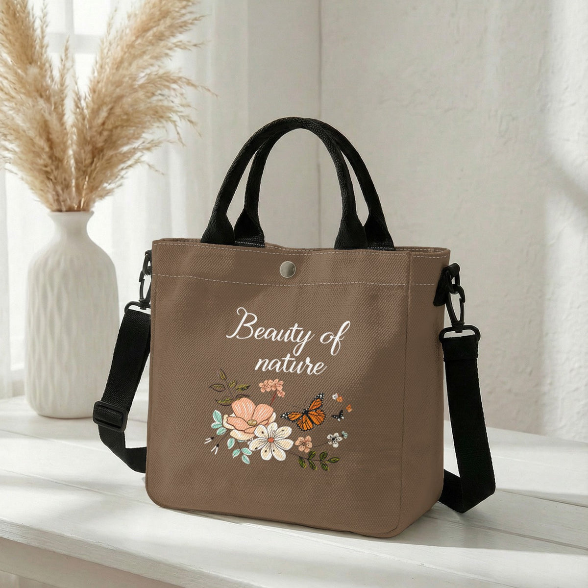 Floral Butterfly Tote Bag