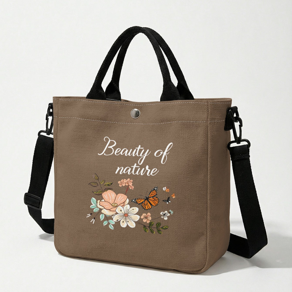 Floral Butterfly Tote Bag
