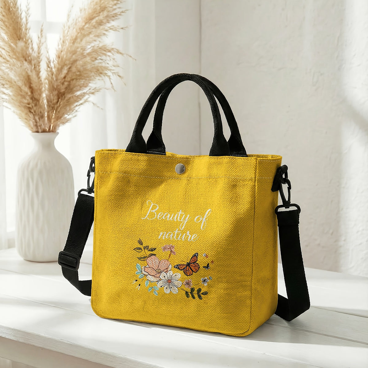 Floral Butterfly Tote Bag