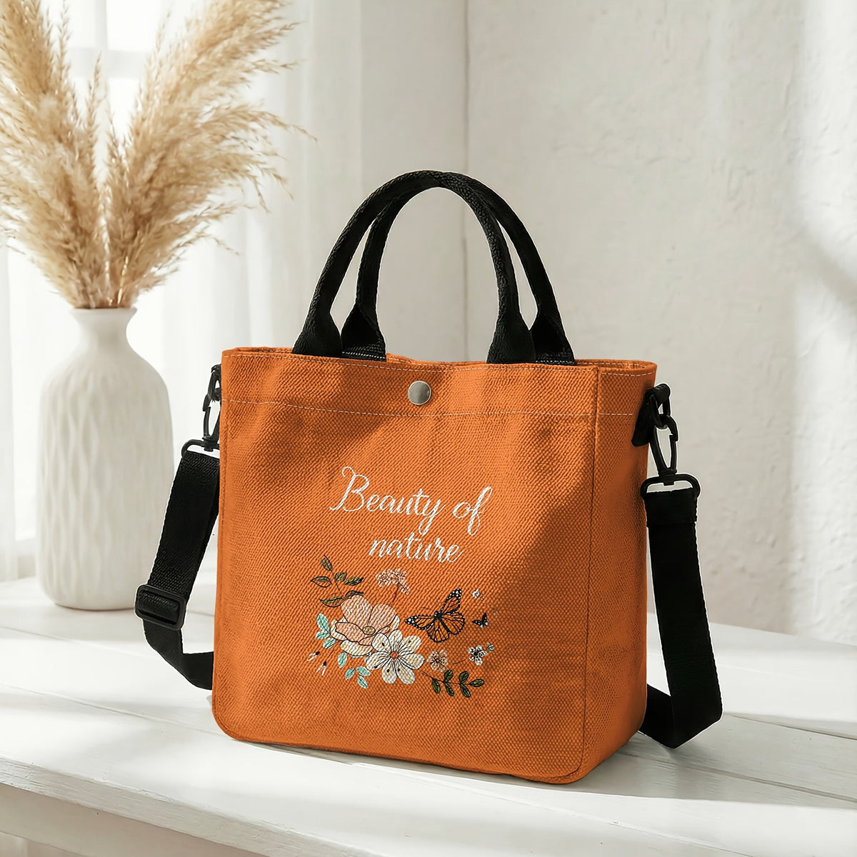 Floral Butterfly Tote Bag
