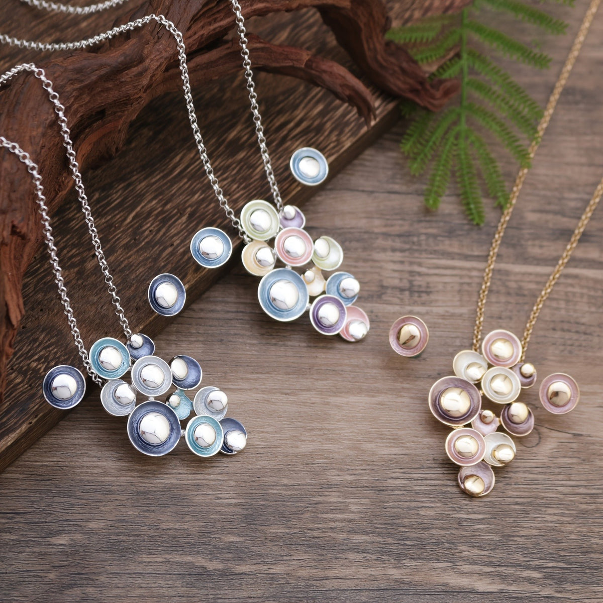 Morandi Disc Necklace & Earring Set