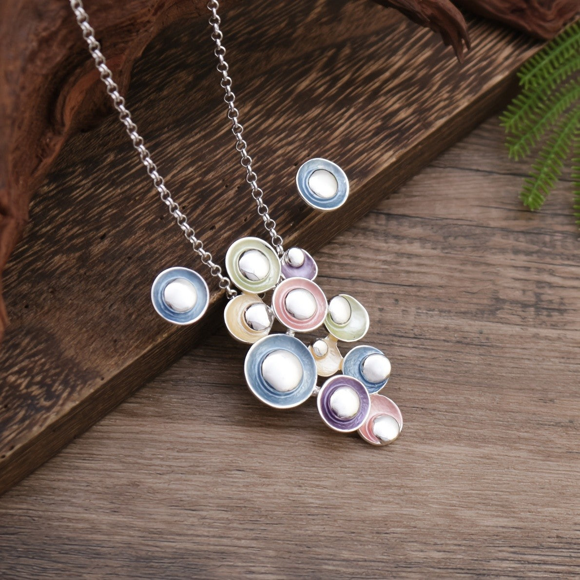 Morandi Disc Necklace & Earring Set