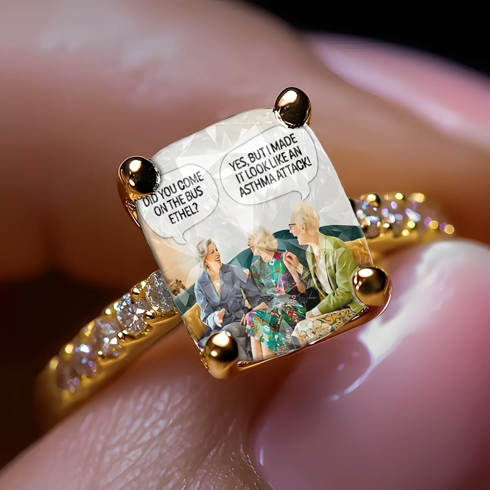 Square Conversation Scene Ring