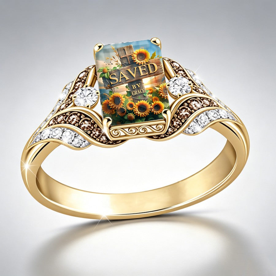Sunflower Faith Rectangular Ring