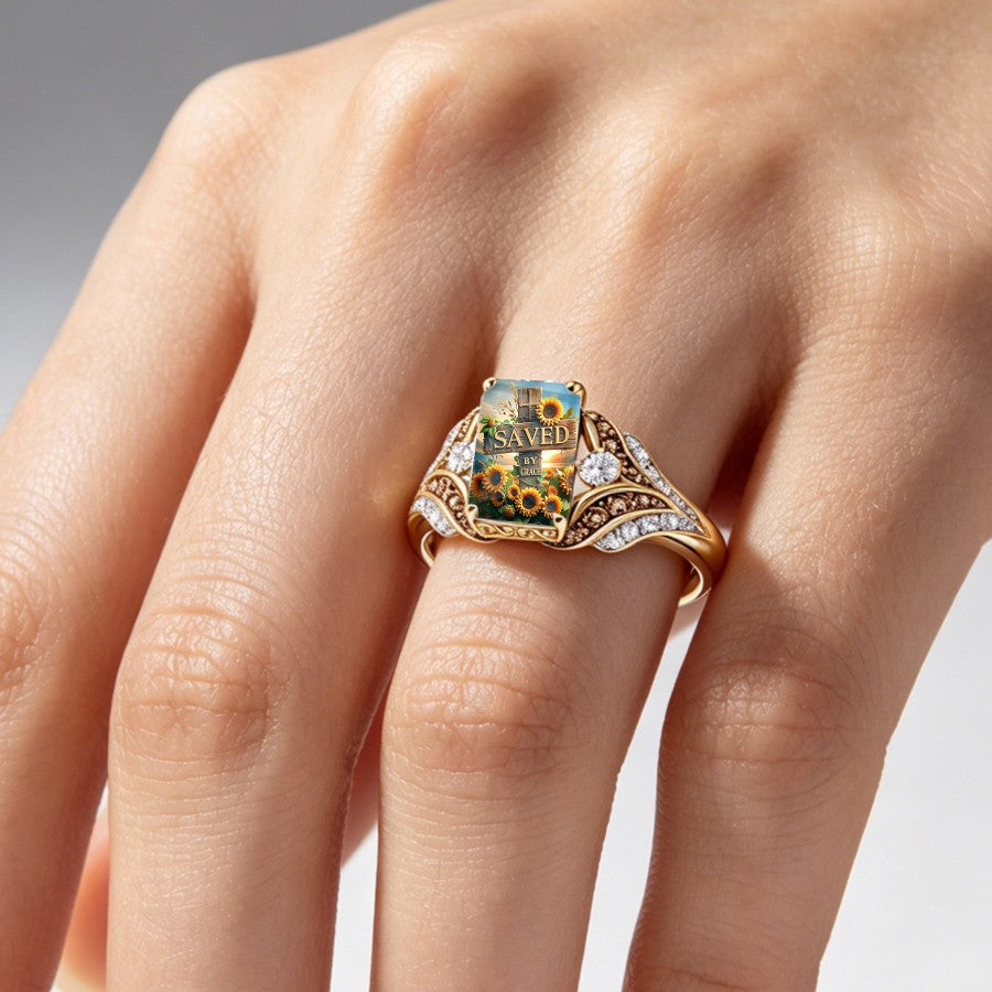 Sunflower Faith Rectangular Ring