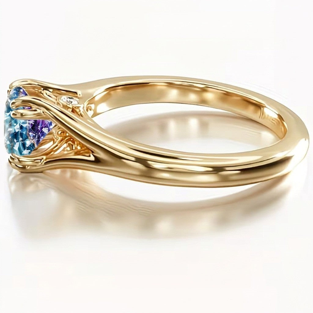 Blue & Purple Geode Ring