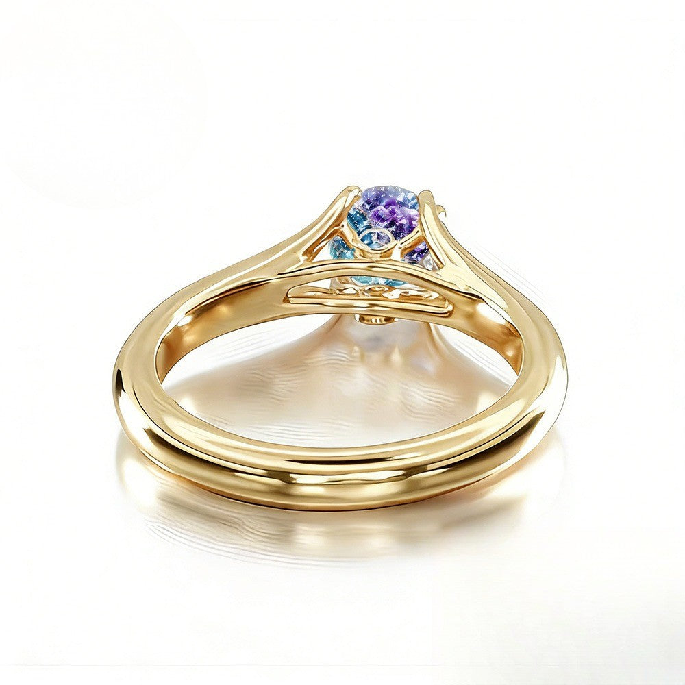 Blue & Purple Geode Ring