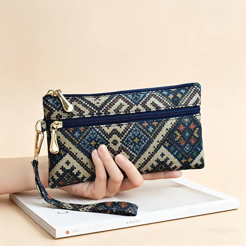 Green Geometric Wristlet