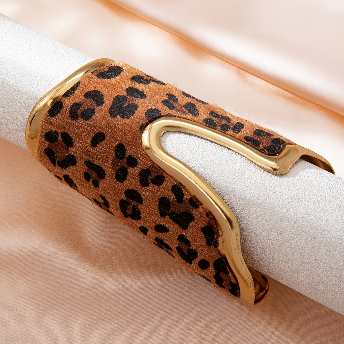 Leopard Print Wave Cuff Bangle